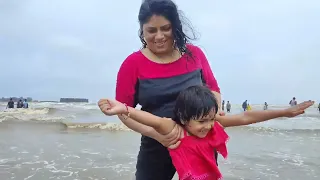 अधीरा ची अलिबाग बीच मस्ती मम्मी सोबत, Alibaug beach | cute baby Girl videos |