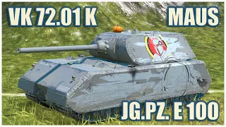 Maus, VK 72.01 K & Jagdpanzer E 100 • WoT Blitz Gameplay