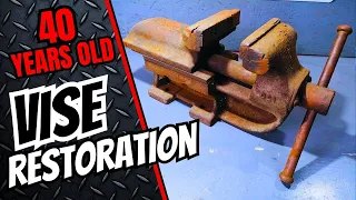 40 Years old Vise restoration with simple tools (P-003)