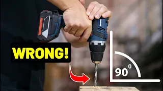 #1 Easiest Trick to DRILL STRAIGHT! (Drill at Perfect 90 Degrees...Fastest Method!)