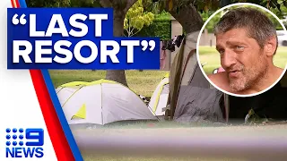 Families resorting to tents in parks as Queensland's housing crisis deepens | 9 News Australia