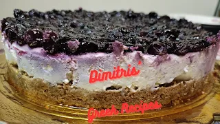 Τσίζκέικ με μύρτιλα Blueberries' cheesecake