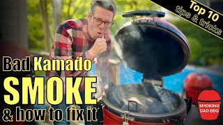 BAD smoke vs GOOD smoke.  How to get good clean BLUE smoke on a Kamado BBQ smoker.  Kamado Joe 101