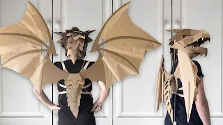 How to make Cardboard and Paper Dragon Wings