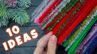 10 IDEAS🔥🔥 DIY Christmas Decorations 2023 Pipe Cleaners Crafts