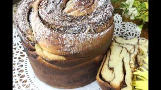 Chocolate Kulich/Paska/Easter bread for Russian Orthodox Easter.