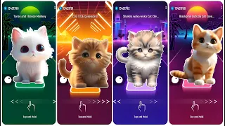 TILES HOP CUTE CATS 🐈 BATTLE DANCE Monkey | QUEENcard | WAKA waka | DUDudu