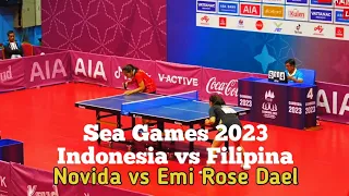 Indonesia vs Filipina  Tunggal Putri Sea Games Tenis Meja | Wida - Emy Rose Dael