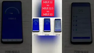 MIUI 12 vs MIUI 12 5 vs MIUI 13 | Antutu score comparison #shorts #xiaomi