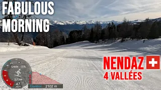 [4K] Skiing Nendaz, Fabulous Spring Morning - Exploring The 4 Vallées, Switzerland, GoPro HERO11