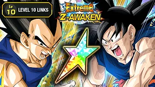 100% EZA INT VEGETA & STR GOKU LEVEL 10 LINKS + STICKERS! Dragon Ball Z Dokkan Battle