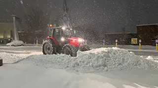 Massey Ferguson Tractor Plowing Deep Snow