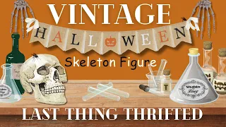 DIY Vintage Halloween Skeleton Last Thing Thrifted /Halloween DIY Décor / Skeleton Bobble Head