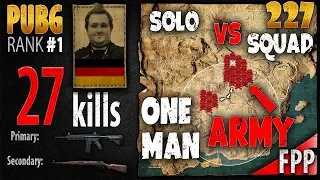 [Eng Sub] PUBG Rank 1 - Itzz_ChrizZ 27 kills [EU] Solo vs Squad FPP - One Man Army #227