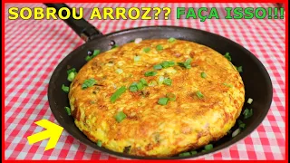 ARROZ COZIDO/VELHO SOBROU??? NÃO JOGUE FORA!!! FAÇA ESSA DELICIA SUPER FÁCIL!!!