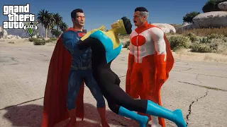 GTA 5 - Omni-Man & Invincible VS Superman