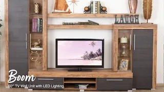 60″ TV Wall Unit with LED Lighting - Boom TV | Furniture Palace