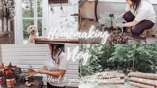 HOMEMAKING MOTIVATION VLOG | YARD UPDATE | NEW PLANTS, SMALL PORCH REFRESH!