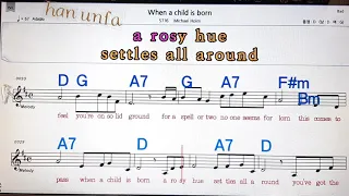 when a child is born/Michael Holm💋노래방, 통기타 , 코드 큰악보,  가라오케, 반주💖Karaoke, Sheet Music, Chord, MR