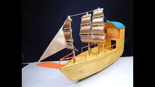 DIY Pirate ship from Popsicle Stick