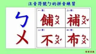 ㄅㄆㄇ 注音符號 拼音01 - ㄅ的四聲拼音與發音練習(Traditional Chinese Pinyin)