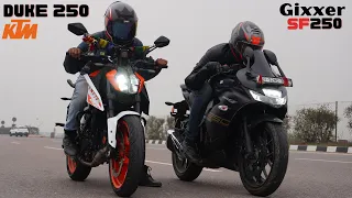 2024 Duke 250 vs Suzuki Gixxer SF 250 Drag Race