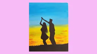 dancing couple painting  | dancing couple acrylic