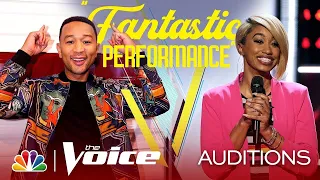 John Legend Sings to Khalea Lynee in the Hopes of Winning Her Over - The Voice Blind Auditions 2019