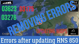 Removing errors after updating RNS 850