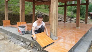 Technique pouring concrete floors and laying flower tiles, Building farm - My Bushcraft / Nhất