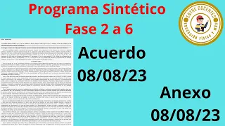 Programas Sintéticos OFICIALES de la Fase 2 a la 6 que comprenden Preescolar, Primaria y Secundaria.