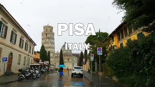 Pisa, Italy - Driving Tour In The Rain 4K