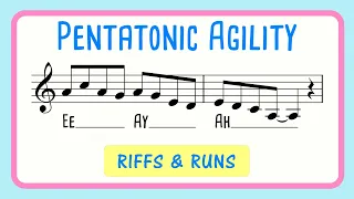 Pentatonic Riffs and Runs Vocal Warm Up | Vocal Agility Ee Ay Ah