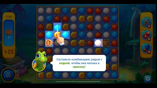 Fishdom level 11361 новое препятствие Лодки (Boats)