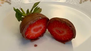 Клубника с шоколадом Каллебаут🍫🍓Темперирование шоколада.