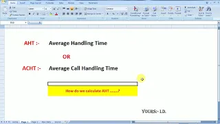 How to Calculate AHT (In Hindi)| WFM |