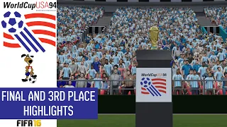 1994 World Cup SIM - Final & 3rd Place Match Highlights