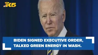 President Biden signed executive order, touched on green energy during Washington visit