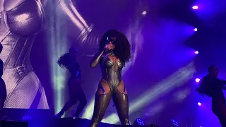 Megan Thee Stallion performs Savage remix at the AT&T Block Party in Houston, TX 2023