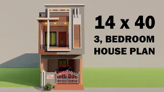 Small car parking 3 Bedroom house plan,14by40 3 Bedroom house design,makan ka naksha,ghar ka design