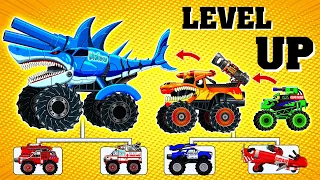 Small vs Medium vs Big Monster Trucks ! Fire Truck, POLICE, Ambulance | Arena Tank Cartoon