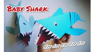 5 minutes Baby Shark craft idea | Super Easy baby shark diy paper origami.
