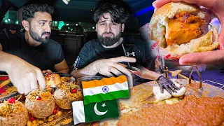 Pakistanis Trying INDIAN Street Food in Saudi Arabia 😜 Pani puri, Pav bhaji, Chole Bhature, Vada pav