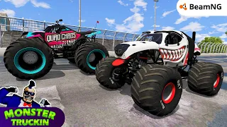 Monster Jam INSANE High Speed Jumps and Crashes #22 | BeamNG Drive