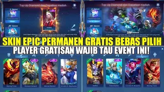 EVENT KLAIM SKIN EPIC PERMANEN GRATIS BEBAS PILIH! MODAL TOP UP 100 DIAMOND MOBILE LEGENDS