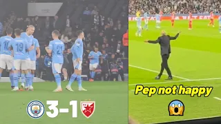 Pep Guardiola reaction to Haaland, Julian Avarez and Rodri goal vs Crvena