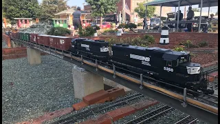 G-Scale Norfolk Southern Leading w/Union Pacific DPU & Boxcar Freight 9-11-21