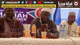 THE IMPORTANCE OF ISLAMIC KNOWLEDGE II DR SHARAFUDEEN GBADEBO RAJI