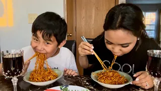 SPICY RAMEN KOREAN NOODLE CHALLENGE 🥵