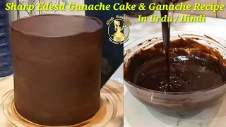 How to Cover a Cake With Chocolate Ganache/Ganache Recipe For Fondant Cake /Sharp Edged Ganache Cake